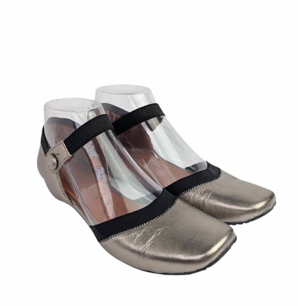 Gentle Souls pewter silver metallic leather Iso Mary Jane flats womens 6.5